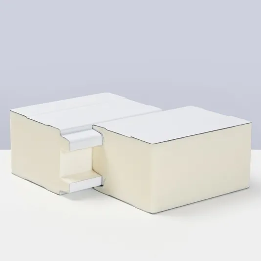 Cross-section of PIR sandwich panels
